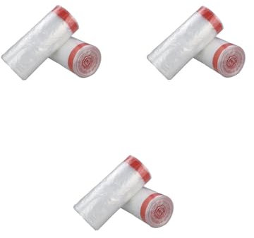 KOMUNJ Lot de 120 sacs poubelle de 6 litres avec ruban de fixation et cordon de serrage - Blanc