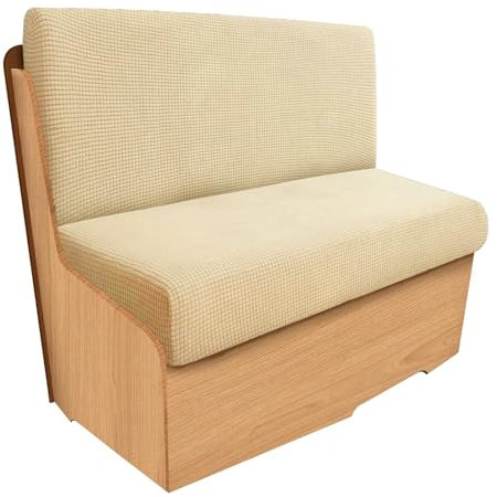 SYLC 2 Stücke Wohnmobil Esstischkissenbezüge Jacquard Ersatzbezüge Für Wohnwagen Bezug Für RV Esstischsitzbezüge Anhänger Überzügen Sofakissen (Beige,Set of 2)