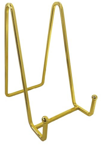 Baoblaze Soporte de exhibición de Placa, Soporte de Imagen, Soporte de Hierro para Fotos, Soporte de Placa para exhibición de Arte, Placa de, Oro 4.5 Pulgadas.