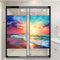 FOCCAR Aquarell Küste Meer Fensterfolie Sonnenblockierung Natürliche Fantasie Landschaft Haus Fenster Tönungsfolie Kein Kleber Glas Haftabdeckungen für Zuhause Dekorativ 70 x 120 cm x 2 Stück