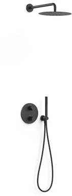 TRES 26225004NM THERM-BOX Kit de Grifo Termostático Empotrado de 2 Vías Ducha Color Negro Mate