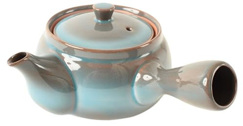 Mino ware Japanese Pottery Teapot Kyusu with Infuser made in Japan (Japan Import) SYK010 (Blue & Brown)