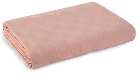 Morbidissimi Copriletto Leggero Happy in Piquet di Puro Cotone, Tinta Unita, Ideale per Primavera e Estate, Copri Letto Pratico Confortevole e Traspirante Matrimoniale 260x260 cm Cipria