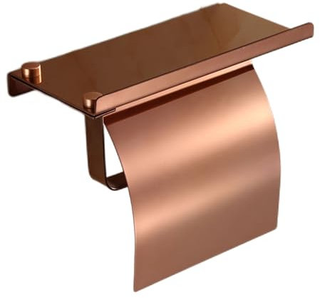 Toilet Roll Holder Stainless Steel Roll Holder Mobile Phone Paper Towel Holder Hotel Bathroom Shelf Bathroom Hardware Toilet Paper Holder Rose Gold