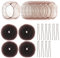 24 Stück Donut Dutt Maker Set, Duttkissen Kinder Duttkissen Klein mit Unsichtbarem Haarnetz und U-förmige Haarnadel Mädchen Hochsteckfrisuren Zubehör für Kurze und Dünnes Haar Balletttänzerin
