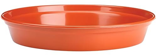 AMK® Stewart Round Flower Pot Saucer Terracotta Orange Classic Vintage Colour 7-8 For Individual Plants & Flowers Fully Recyclable Long Life Plastic Use in Garden and Home