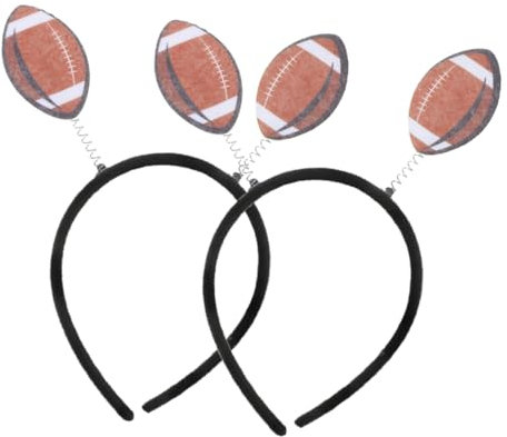 Toyvian Sport Stirnband Haarreifen 2 Stück Football Party Dekoration Weiches Material Haarschmuck für Damen und Teenager für Sportwettkämpfe Geburtstage Partys Braun