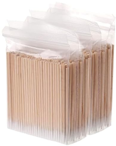 Holz Spitz Wattestäbchen Applikatoren 1000 Stück, 10CM Lange Holzgriff Micro Pinsel Reinigungsstäbe, Microblading Wattestäbchen für Tattoo Beauty Make-up Augenbrauen Nägel Kamera Tastatur