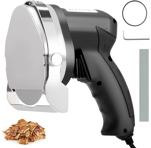 Electric Kebab Slicer, 80W Handheld Doner Kebab Shawarma Cutter Machine, Adjustable Cutting Thickness with 0-8mm, Blade width10cm, for Roast Meat Shops, Restaurants, for All Kinds of Meat.