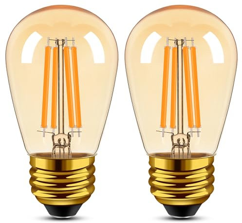 Genixgreen Ampoule LED E27 ST45/S14 blanc chaud 2700K 5W remplacement pour ampoule LED rétro 60 watts 600lm plafonnier chaîne Edison, non dimmable, ensemble de 2 pièces