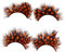 DRESSOOS 2 Paires faux cils en demi-cils décorations de fête d'Halloween faux cils multipack fouetter colorées fake lashes cils de fête cils d'halloween la plume Orange