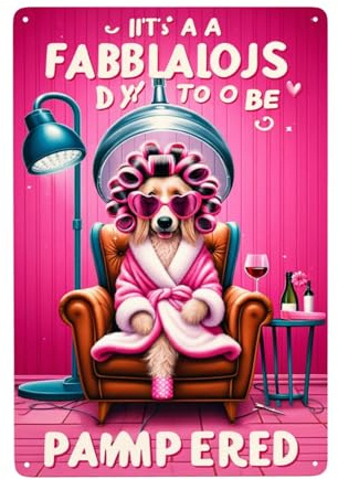 Placa Decorativa Moda Divertida Para Perros Spa Para Perros Carteles Metal Personalizado Placa Metal Resistente Cartel De Chapa Para Bar Cafetería Oficina S