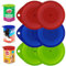 Pack Of 6 Can Lids for Tins|Tin Can Covers for Dog Food | Reusable Food Tin Lids Multicolor (Green, Blue, Red) | Plastic Can Caps | Versatile Tin Covers | Durable Can Tops