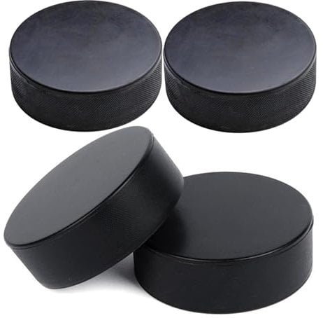 Offizielle Hockey-Pucks, Classic Hockey's Supplies, 4-teiliges Set in Standardgröße, Training Pucks, Indoor & Roller, Hockey, Übung, 8 Zoll Durchmesser, 1 Zoll Dicke, 80 g, PU-Schaum