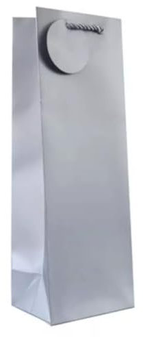 Wine Bottle Gift Bags with Tags, Pack of 6, Silver