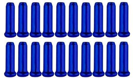 cyclingcolors 20 Stück Bowdenzug Bremszug Schaltzug Endkappe Endhülsen Derailleurkabel Schaltseil Bremsseil Fahrrad Ersatzteile, Blau