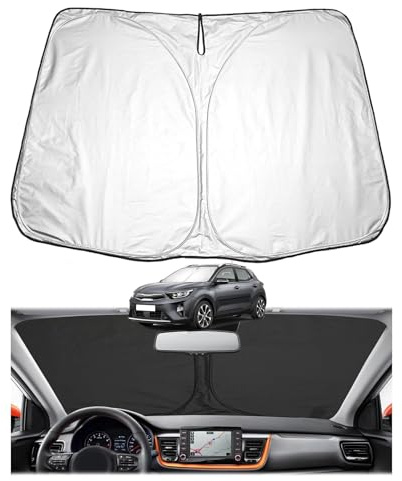 [Upgrade] GAFAT Compatible con Kia Stonic 2017-2025 2026 Parasol para Parabrisas Delantero, 2026 Stonic GT-Line Accesorios Protector Solar Interior, Refrigeración, Protección UV