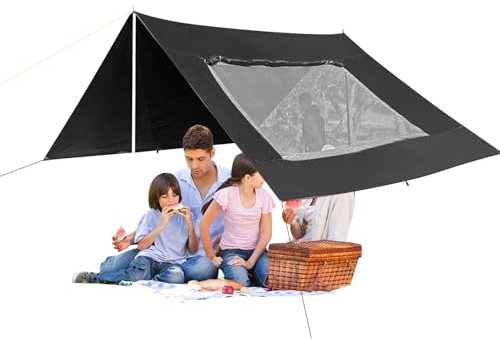 Maodom Toldo para Coche, toldo para el Sol, Plegable, protección UV, Refugio Lateral con Pantalla para Camping, Patio, estacionamiento, Picnic