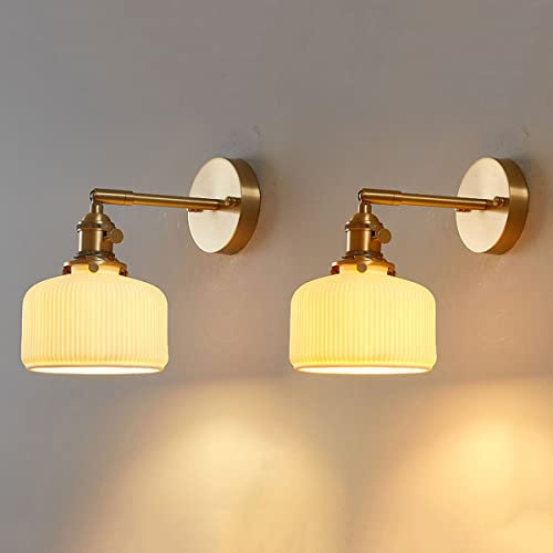 HLRTBCN Ying chu Mur de Murs légers, Lampe de Style Chinois Lampe à Chambre de lit en cuivre Pure escalier Pur c7 Aqiong