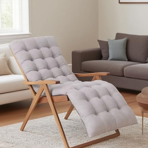 CINY Outdoor/Indoor, Sitzkissen, Sitzpolster, Sitzkissen für Liegestuhl, für drinnen und draußen, Hof, 48 * 155 * 8cm, Bequem, Wetterfest, Waschbar, Geeignet für Stühle oder Liegestühle(Grau)