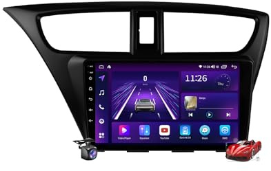Android 15.0 Autoradio Stereo Navi mit 4G 5G WiFi DSP Carplay für H-onda Civic 9 2012-2017 Sat GPS Navigation 9 Zoll MP5 Multimedia Video Player FM BT Receiver,Lhd,M150S~2/64GB