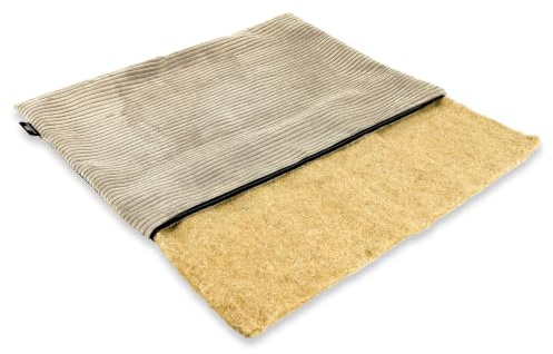 mümmi Hundematte HANF, allergikerfreundlich (Beige, Gr. 1 (kleine Hunde)) | Geruchsbindend, Allergikerfreundlich, Waschbar bei 60°, Eckig rutschfest, Hundematratze