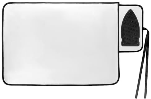 QWORK® Groß Bügelmatte 70x48 cm mit Silikonbügel und 3 mm Polsterung - Hitzebeständige Bügelunterlage für Tisch