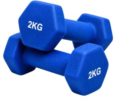 Neoprene Dumbbells Pair Set, Vinyl Coated Iron Hand Weights for Home Gym Fitness, Exercise, Strength Training, Workout, Muscle Toning, Aerobics, Pilates & Weight Lifting