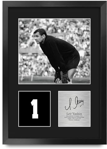 HWC Trading Lev Yashin Soviet Union Geschenke Gedrucktes Signiertes Autogramm Foto für Fußball Anhänger and Fans - A3 Porträt Gerahmt