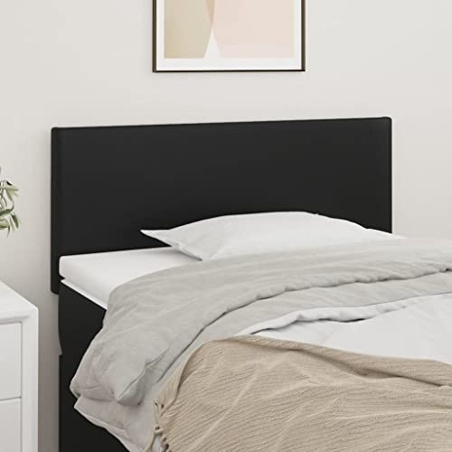 Yunovire Kopfteil Schwarz 90x5x78/88 cm, Kunstleder, Höhenverstellbar, Robuste Holzbeine, für Schlafzimmer, Bett, Polsterung, Wand