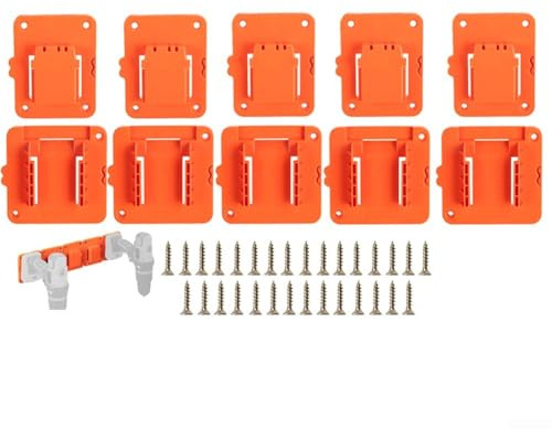 Lot de 5 supports muraux en plastique pour batterie Black Decker 20 V et perceuse, organisateur de rangement d'outils pour garage, solution compacte pour économiser de l'espace