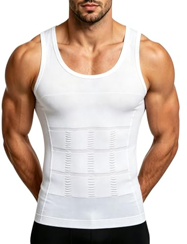 ABOHU Mens Compression Vest Slimming Sleeveless Body Shaper Undershirt for Men Tummy Control Seamless Shapewear Tank Tops