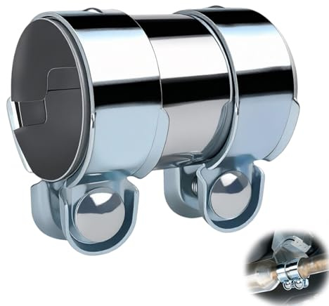 Doppelschelle Auspuffschelle Ø55mmx95mm Auspuffschelle Edelstahl Rohrverbinder Auspuff Schelle Rohrverbinder Universal Auspuff Schelle für Auspuffrohr mit 55 mm Durchmesser