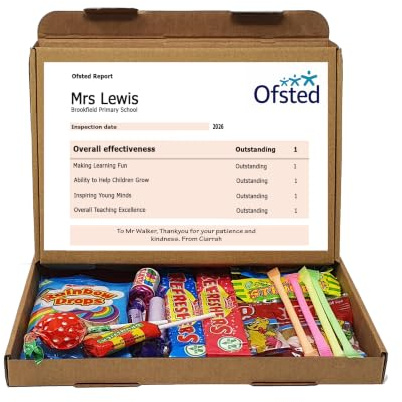 Personalised Teacher Thank You Gift Box – Ofsted-Style Report Hug in a box, Letterbox gift Afternoon tea, hamper gift, thank you Gift Sweets
