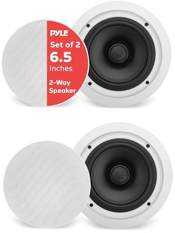 Pyle PDIC60T 6.5 inch Two Way In Ceiling Speaker with 70V Transformer