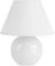 Tischlampe mit Stoffschirm von Brilliant - weiße Lampe mit runder Keramikbasis und E-14-Fassung - weiße Tischleuchte mit praktischem Schnurzwischenschalter - für LED-Leuchtmittel geeignet