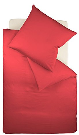 Fleuresse Colours Bettwäsche, Uni-Mako-Satin, rot, 135 x 200 cm