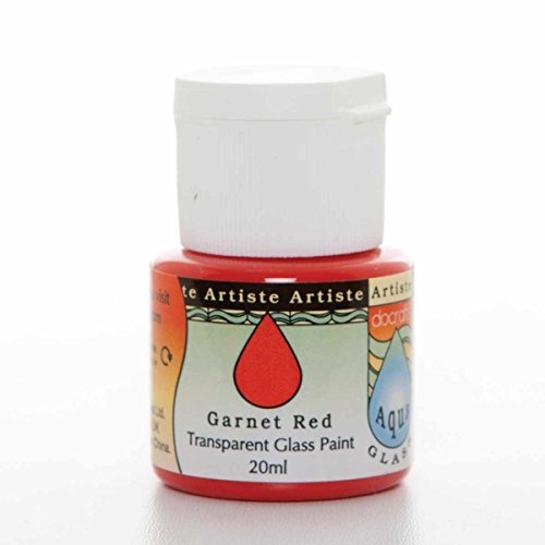 Artiste 20 ml Aquaglass Transparent Glass Paint, Garnet Red