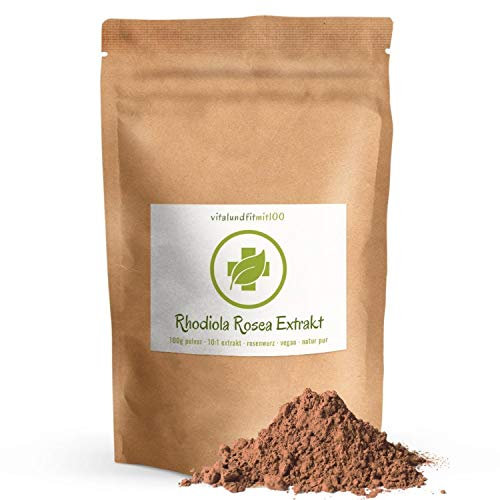Rhodiola Rosea 10:1 Extrakt 100 g - Rosenwurz/Goldene Wurzel - in Rohkostqualität - vegan, rein, ohne Zusatzstoffe
