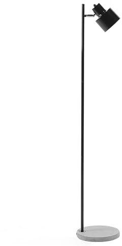 Beliani Floor Lamp Concrete Base Table Plastic Black Metal Shade E27 Adjustable Shade Dining Room, CORBONES