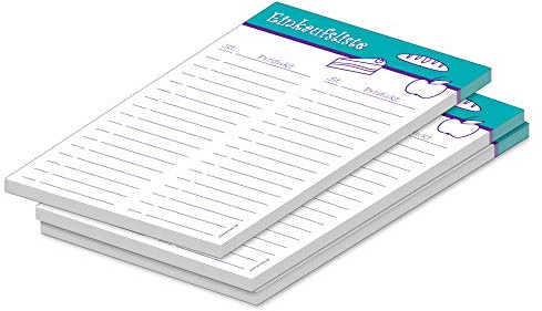 PRICARO Einkaufsliste Food, türkis, A5, 3 Stück