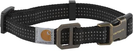 Carhartt Hundehalsband, Messing, gebürstet, Größe L, Schwarz.