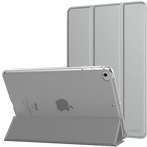 MoKo Compatible con New iPad Mini 5th Generation 7.9 2019/iPad Mini 4 2015 Funda, Delgado y Ligero Protector con Magnética Función de Cargar/Par y Auto Sueño/Estela - Plata