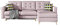 Ecksofa mit Schlaffunktion mit Bettkasten Sofa Couch L-Form Polstergarnitur Wohnlandschaft Polstersofa mit Ottomane Couchgranitur mit Bettfunktion - Aslan (Rosa(Soro 61+Zigzag 53), Ecksofa Rechts)