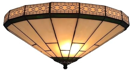ACMHNC Art Deco Deckenlampe, 30cm Vintage Glas Deckenleuchte E27 | Retro Farbglas Deckenbeleuchtung für Küche Wohnzimmer, Schlafzimmer, Flur Hotel