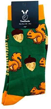 TwoSocks lustige Socken | Damen & Herren | witzige Eichhörnchen Strümpfe als Geschenk | Baumwolle | Einheitsgröße