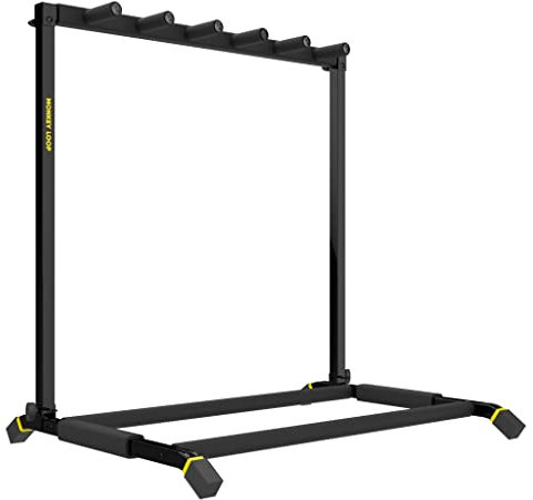 Monkey Loop Floor Prime 5 - Floor Stand pour 5 Guitares ou Basses - Compatible avec les Guitares Électriques et Basses Électriques - Support Rempli de Mousse - Résistant aux Rayures