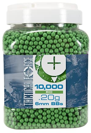 Tactical Force Premium Biodegradable 6mm Airsoft BBS Ammo, .20 Gram, 10,000 Count