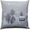 Raebel OHG Kissenbezug, Bestickt, Motiv Winterdorf, Weihnachtsbaum, weiß, 40 x 40 cm, Kissenbezug