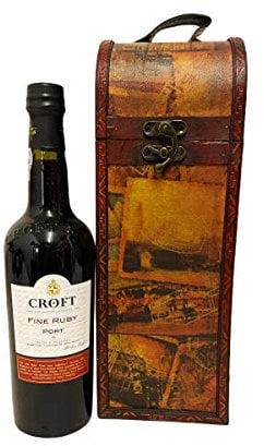 Croft Fine Ruby Port 75cl Presented in a Vintage Style Wooden Wine Carrier